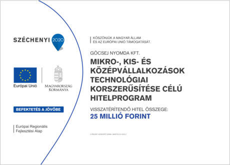 Kölcsönszerződés a GINOP-8.3.5-18/B azonosító jelű Mikro-, kis- és középvállalkozások technológiai korszerűsítése célú Hitelprogram keretében Kölcsönszerződés a GINOP-8.3.5-18/B azonosító jelű Mikro-, kis- és középvállalkozások technológiai korszerűsítése célú Hitelprogram keretében